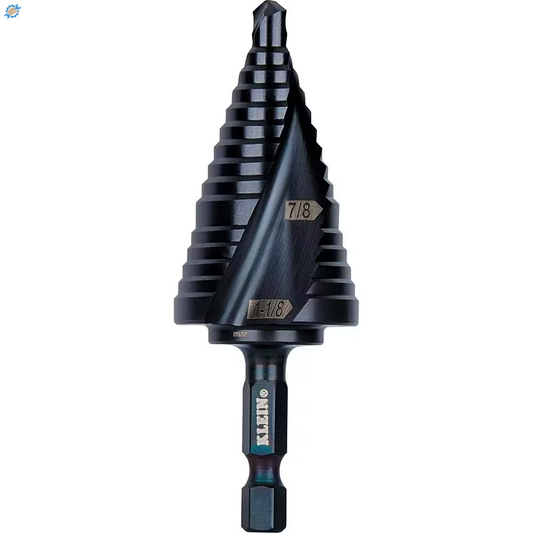 Step Drill Bit, Quick Release, Spiral Flute, 1-1/8 In.