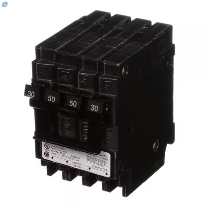 Quadplex One Outer 50 Amp Double-Pole and One Inner 30 Amp Double-Pole-Circuit Breaker