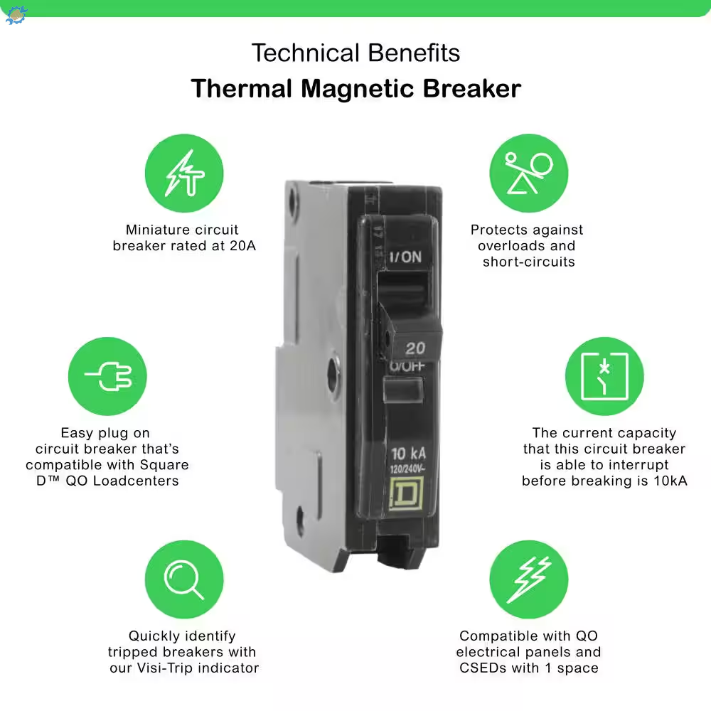 QO 20 Amp Single-Pole Circuit Breaker(Qo120Cp)