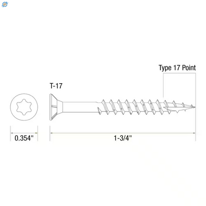 #8 X 1-3/4 In. Star Drive Dual Flat Head Coarse Thread Construction Screws 10 Lb. Box