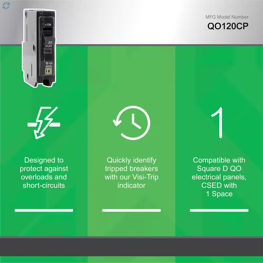 QO 20 Amp Single-Pole Circuit Breaker(Qo120Cp)