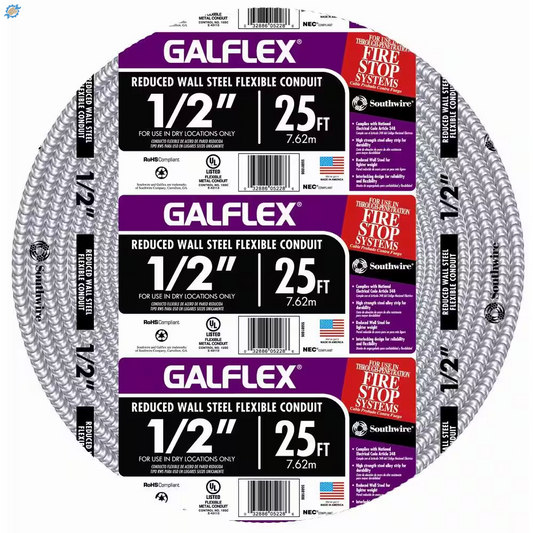 1/2 In. X 25 Ft. Galflex RWS Metallic Armored Steel Flexible Conduit