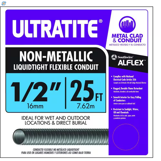 1/2 In. X 25 Ft. Ultratite Liquidtight Flexible Non-Metallic PVC Conduit