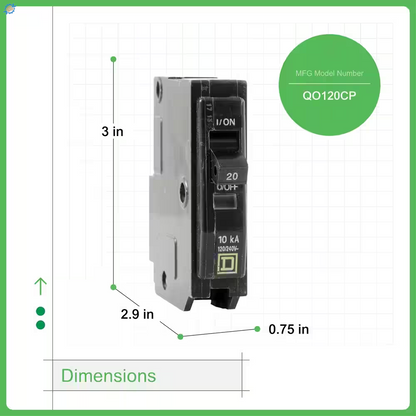 QO 20 Amp Single-Pole Circuit Breaker(Qo120Cp)