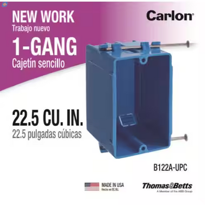 1-Gang 22 Cu. In. New Work PVC Electrical Outlet Box