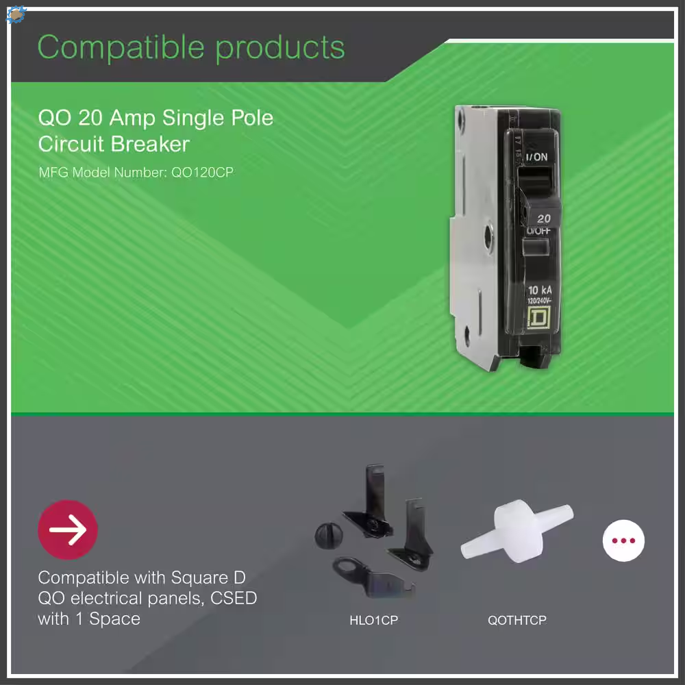 QO 20 Amp Single-Pole Circuit Breaker(Qo120Cp)