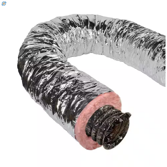 10 In. X 25 Ft. Insulated Flexible Duct R6 Silver Jacket