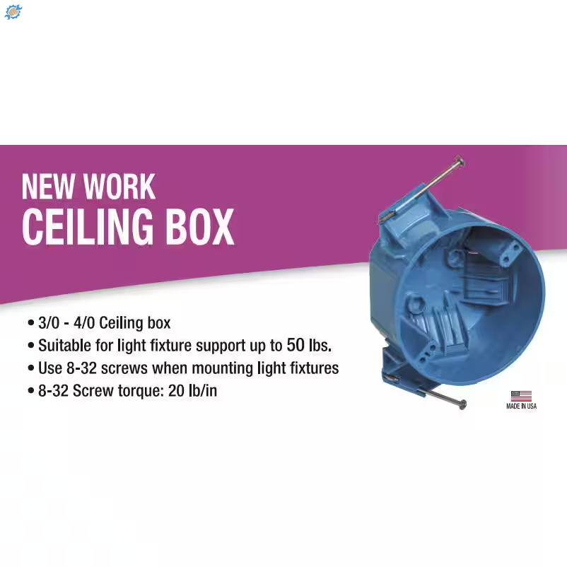 1-Gang 20 Cu. In. New Work Electrical Ceiling Box with Captive Nails