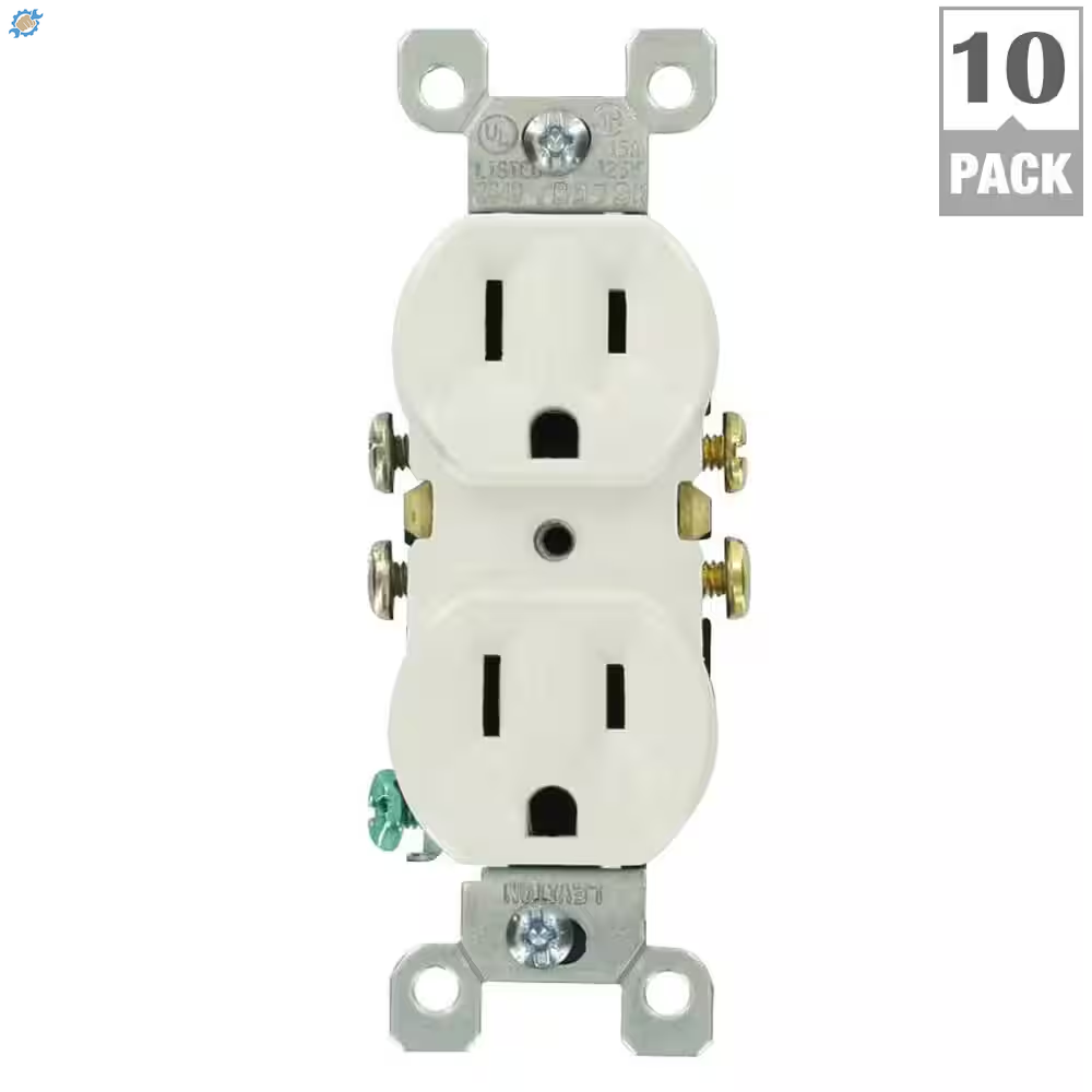 15 Amp 125 V Duplex Outlet/Receptacle, White (10-Pack) 05320-WMP