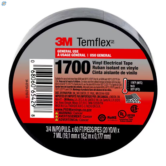 Temflex 3/4 In. X 60 Ft. 1700 Electrical Tape Black