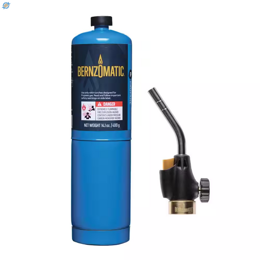 Utility Torch Kit with 14.1 Oz. Propane Gas Cylinder and Adjustable Flame